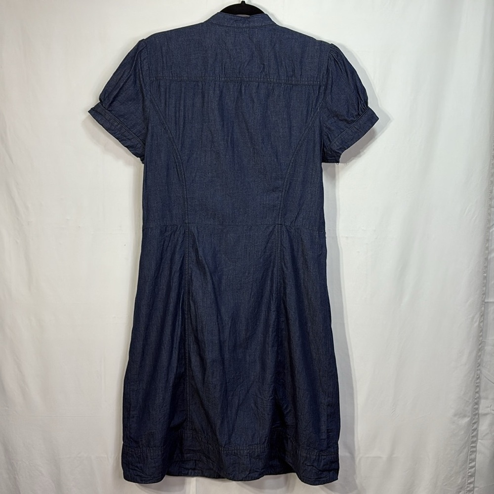 🐄 Tommy Hilfiger, dark chambray, short sleeve shirt dress with pockets - Picture 4 of 5